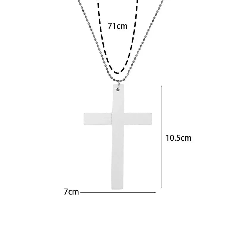New Gothic Cool Y2K Wood Cross Pendants Necklaces Unisex Black White Red Hip Hop Charm Chain Choker Necklace Fashion Jewelry