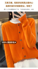 Spring and Autumn  New 100% pure merino cashmere sweater women's O-neck