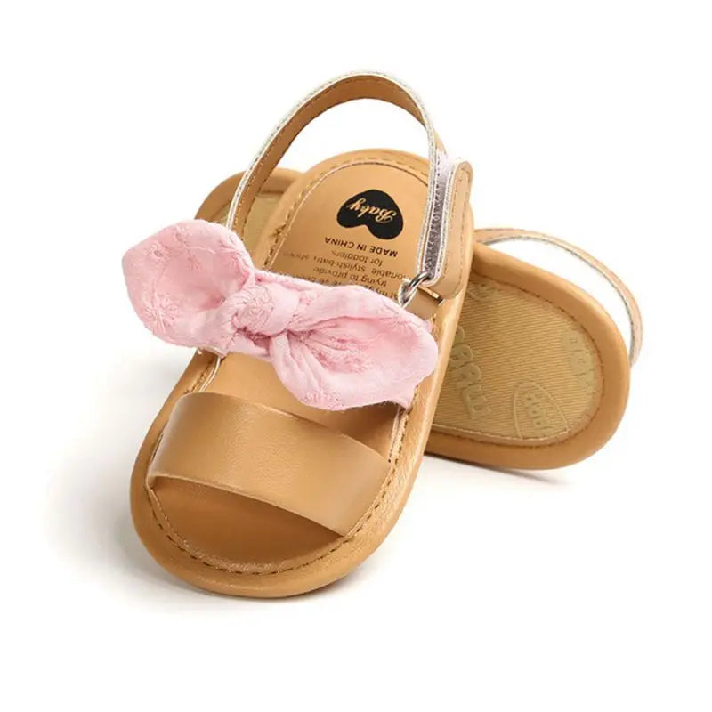 0-18M Fashion Newborn Baby Girls Sandals Princess Shoes Infant Bowknot Toddler Summer Sandals PU Non-slip Shoes