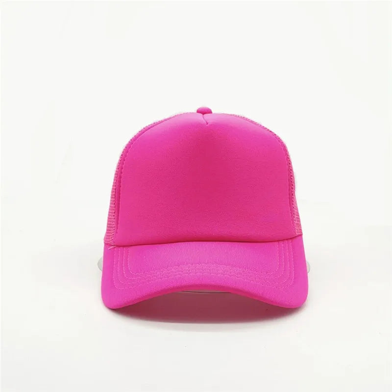 50 Color Unisex SummerTrucker Hat For Adult Net Baseball Cap Men Women Polyester Blank Mesh Adjustable Sun Hat Visor
