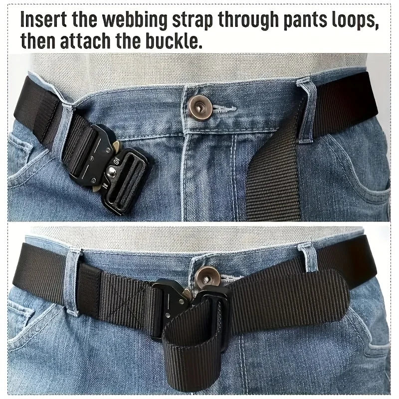Men's Belt Outdoor Hunting Tactical Mens Belt Multifunctional Combat Survival High Quality Canvas Nylon Mens Belt Sport Belt