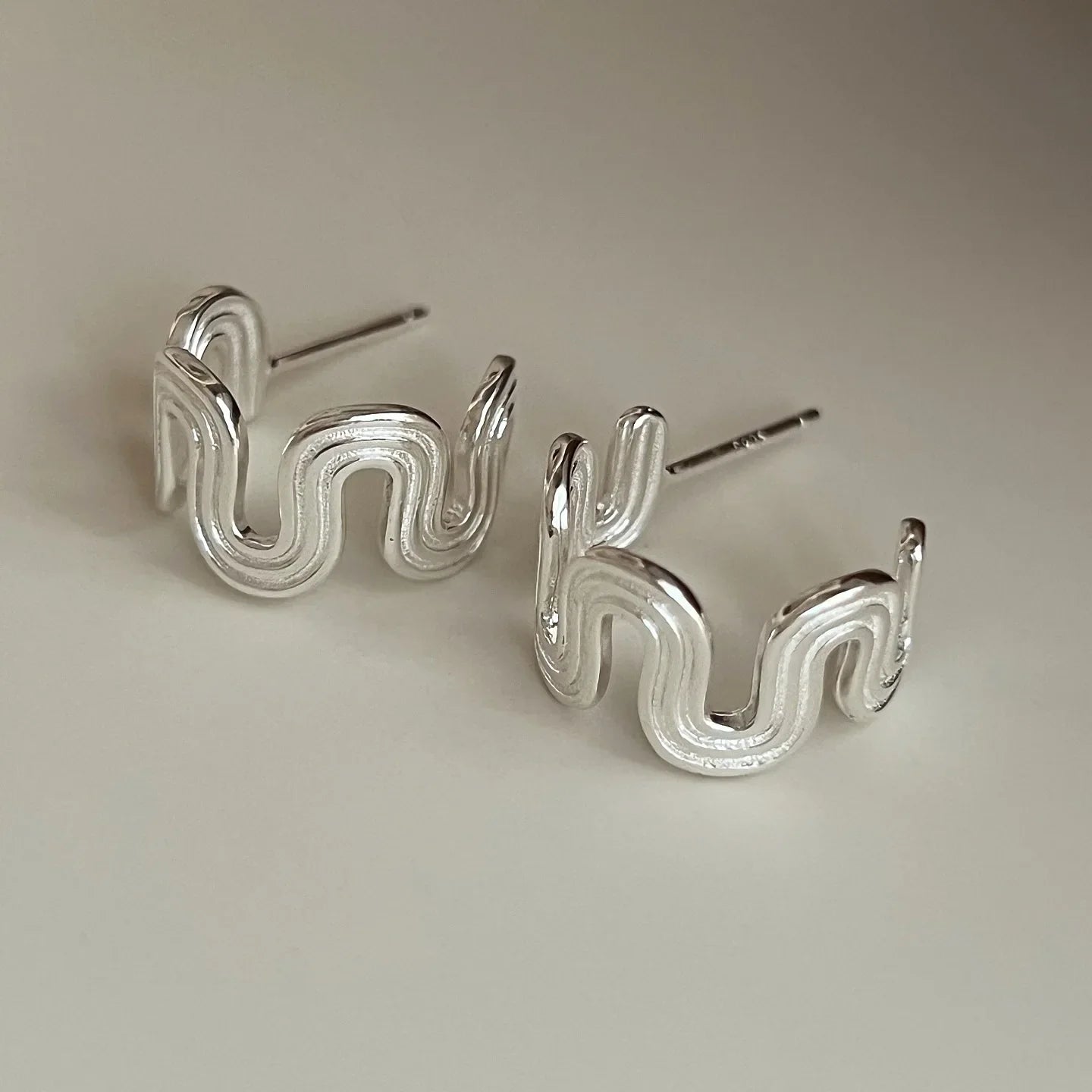New 925 Sterling Silver Hoop Earrings Pearl Droplet Irregular Vintage Punk For Women Girl Gift Jewelry Dropshipping Wholesale