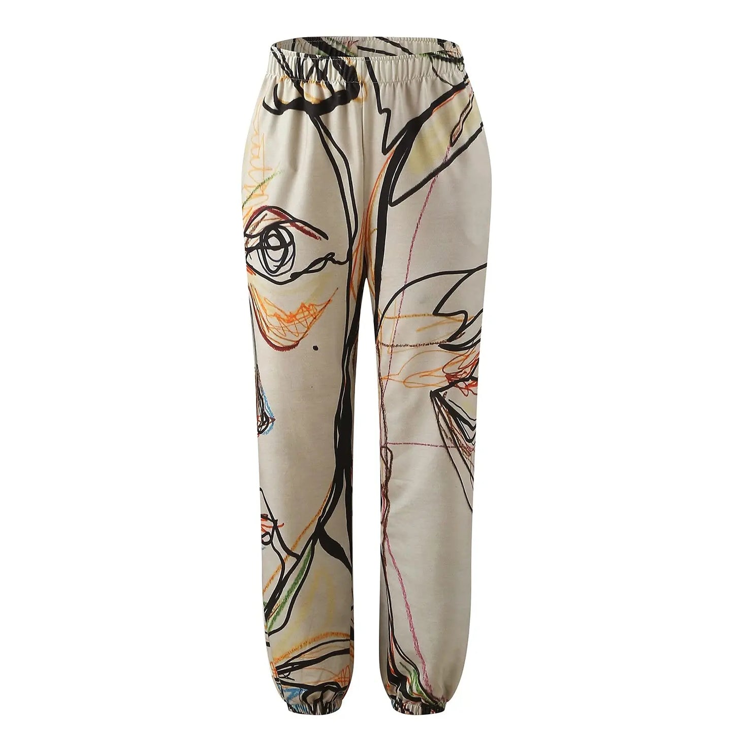 Harem Pants Casual High Waist Elastic Long Length Pants With Pockets Women