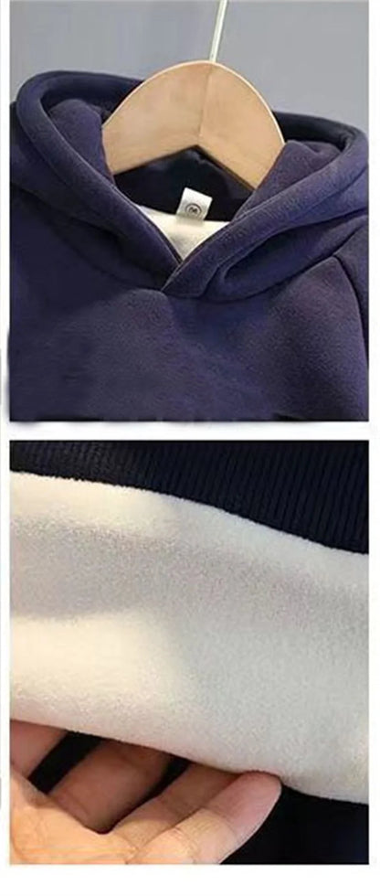 2023 New Boys Suit Autumn Winter Kids Warm Thicken Fashionable Set Children Cotton Sweatshirt And Pants 2Pcs Outfits For 2-10Y