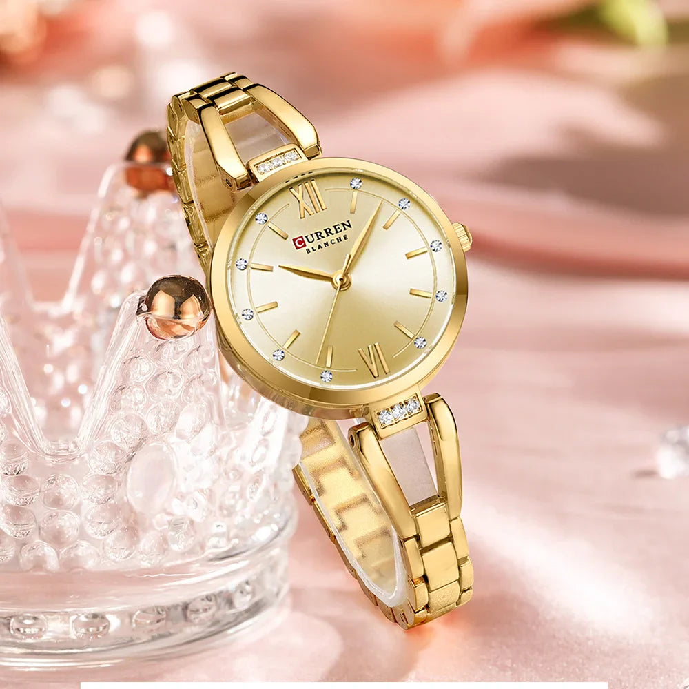 Curren 9092 Luxury 30mm Gold Watch For Woman Diamond Ladies Quartz Watch Waterproof Stainless Steel Women часы женские наручные