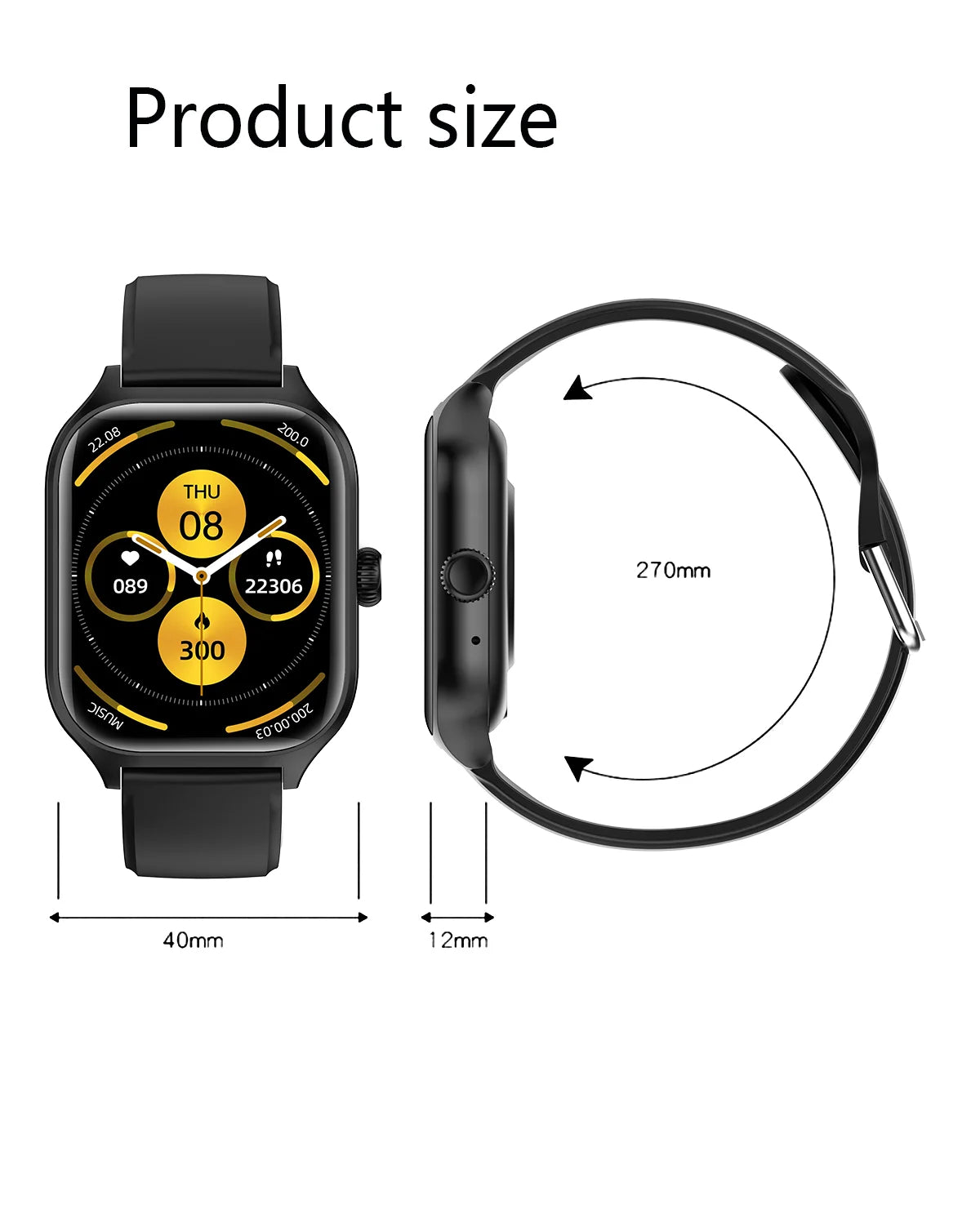 PHONEPACE  C20 Smartwatch 1.77-inch HD Display Bluetooth Call Message Alert Sports Mode Smartwatch For Men Women