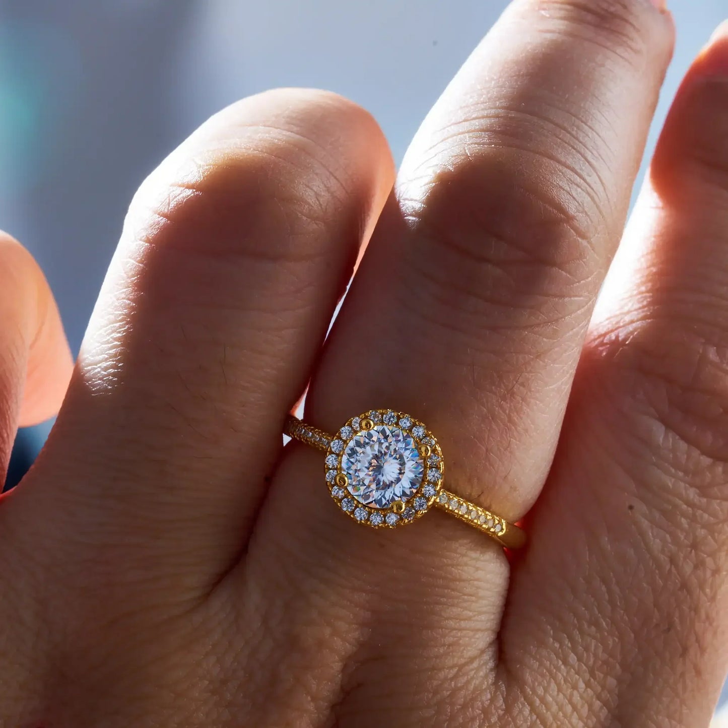 1 Carat Moissanite Ring For Women Solid 925 Silver 18k gold yellow Plated Luxury Wedding Female Jewelry With Certificate Gift