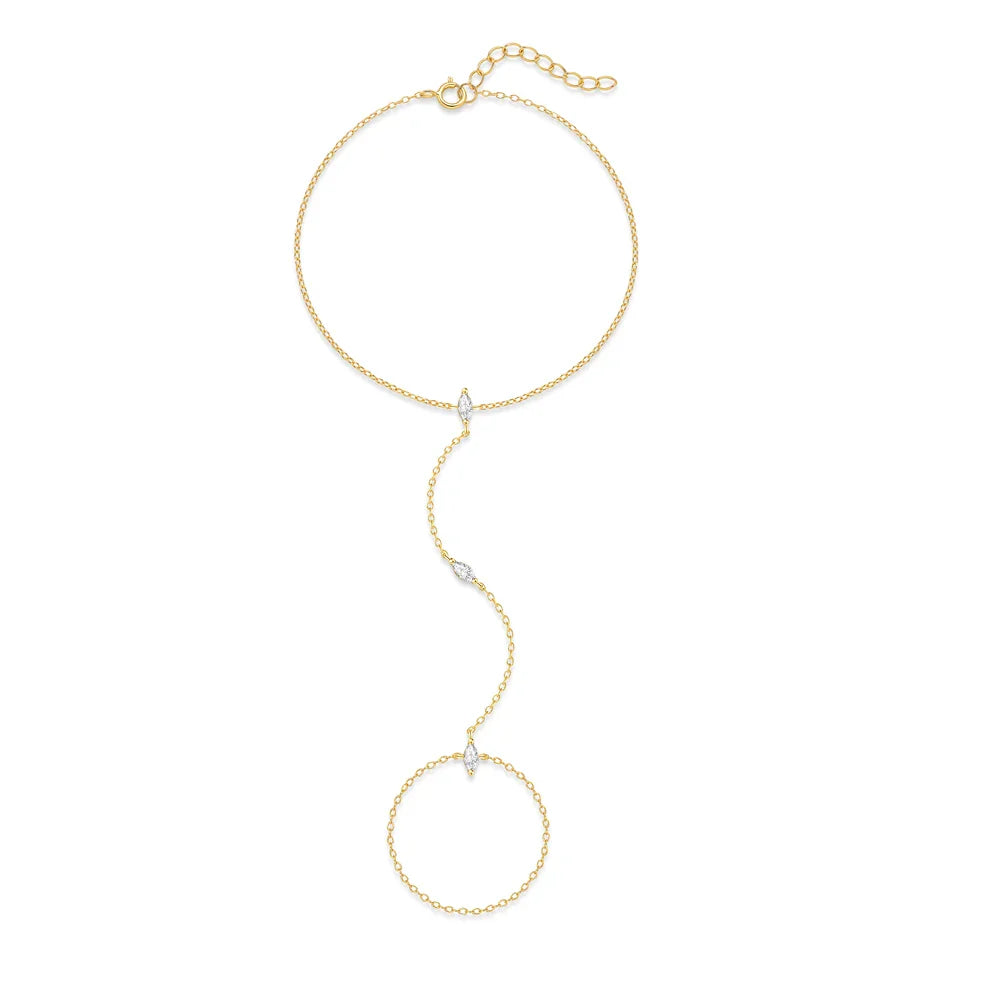 CANNER Minimalism Octagonal Star Finger Bracelet For Women 925 Sterling Silver Ins Flower Multi-layer Bracelet Fine Jewelry