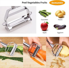 Double-Sided Vegetable Peeler Grater Julienne Peeler Slice Stainless Steel Potato