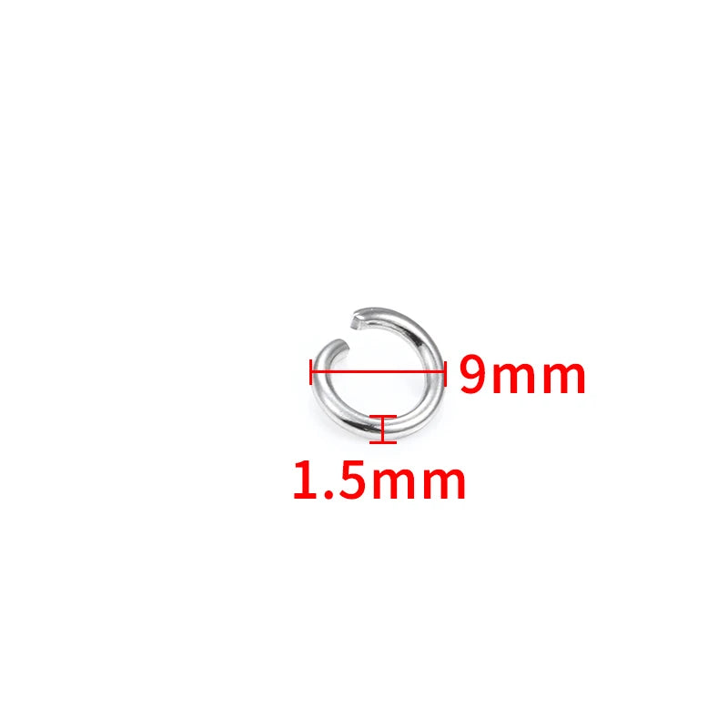 1.5mm Thick Stainless Steel Width 8mm 9mm 10mm 12mm  Open Jump Rings For Jewelry Making Supplies Accessories Findings Not Fade
