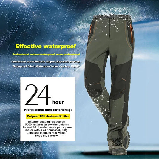 Warm Thick Work Pants Men Casual Fleece Soft Shell Trousers Winter Outdoor