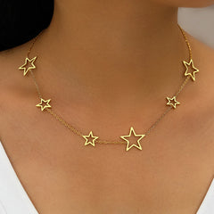 Stainless Steel Necklaces Exquisite Stars Choker High-end Sense Pendants Collar Kpop