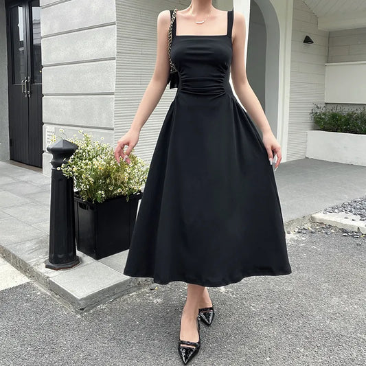 Formal attire Dresses: Midi Dress Women Sleeveless Vintage Party Dress