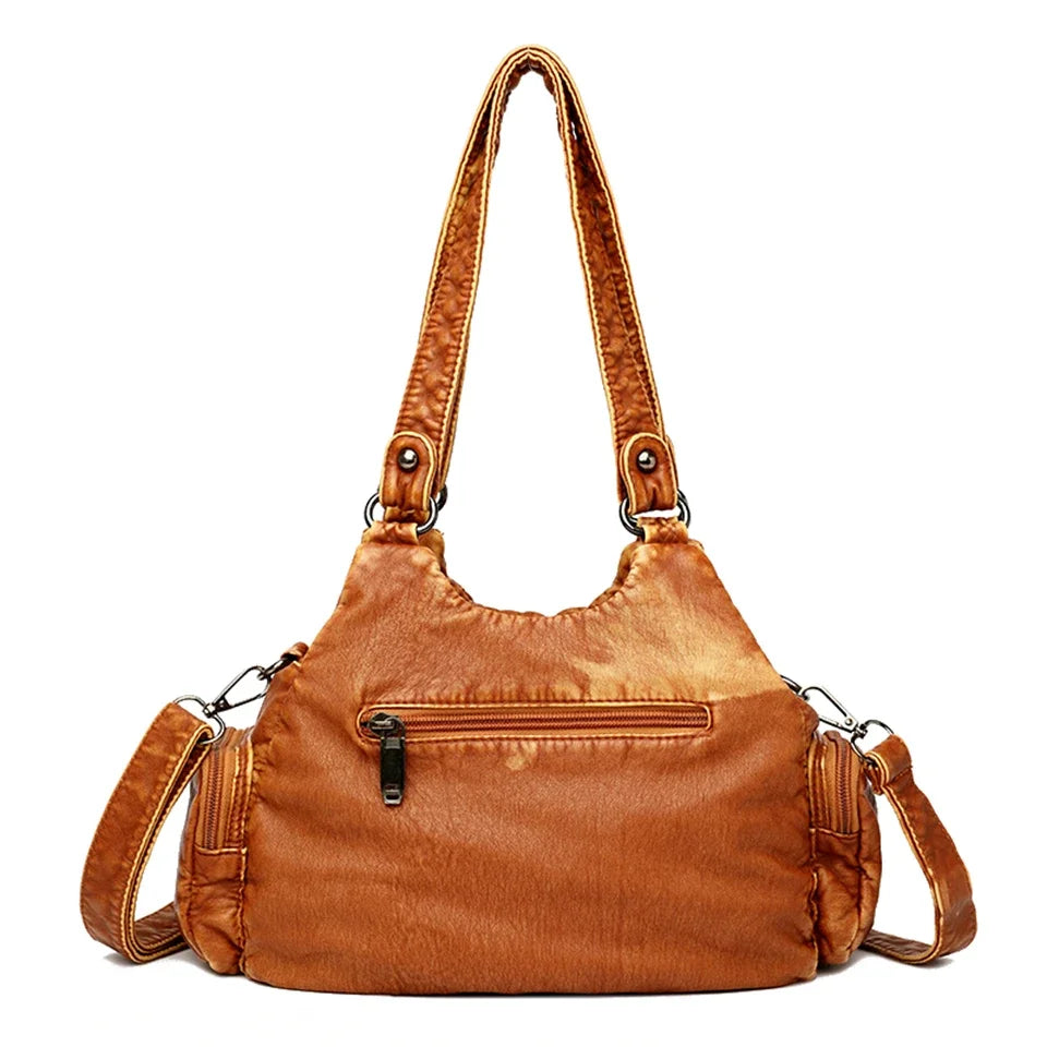 Y2k Women Shoulder Bag Vintage Punk Goth Fashion Designer Leather Tote Bag