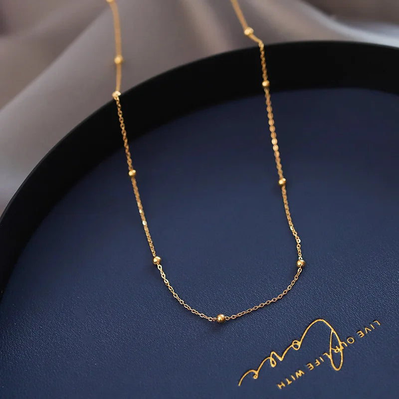 DIEYURO 316L Stainless Steel Simple Heart Love Circular Tassel Necklace Lady Trend Fashion Clavicle Chain Jewelry Glamorous Gift