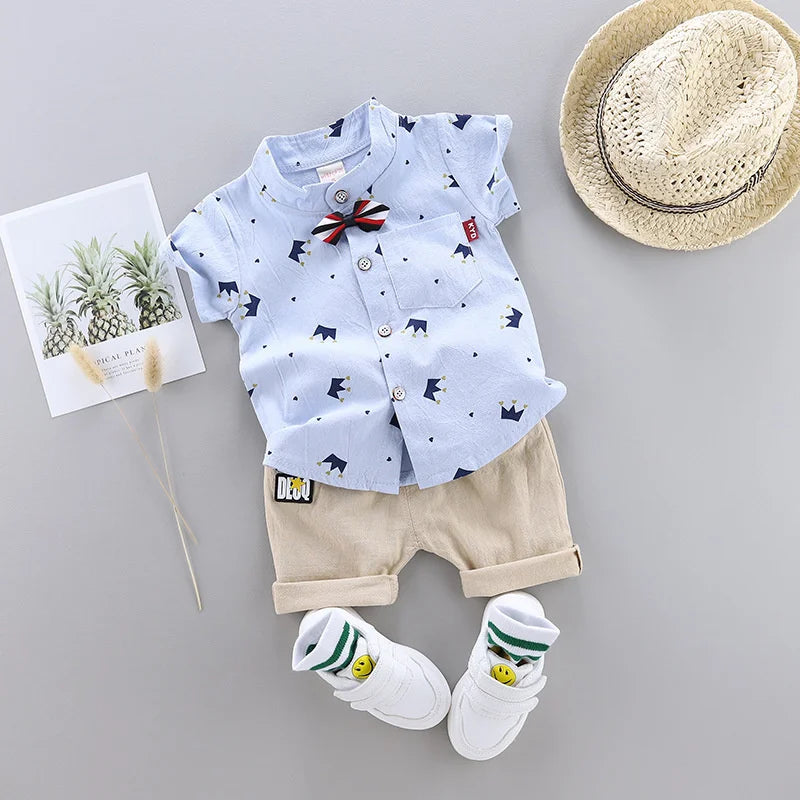New Summer Baby Clothes Suit Kids Boys Clothing Children Casual Shirt Shorts 2Pcs/Sets Toddler Sports Costume Infant Tracksuits