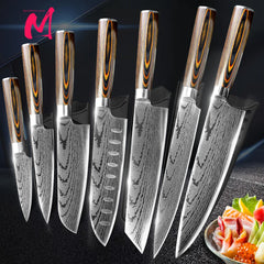 Kitchen Knife Set Chef Knives Japanese 7CR17 440C High Carbon Stainless Steel