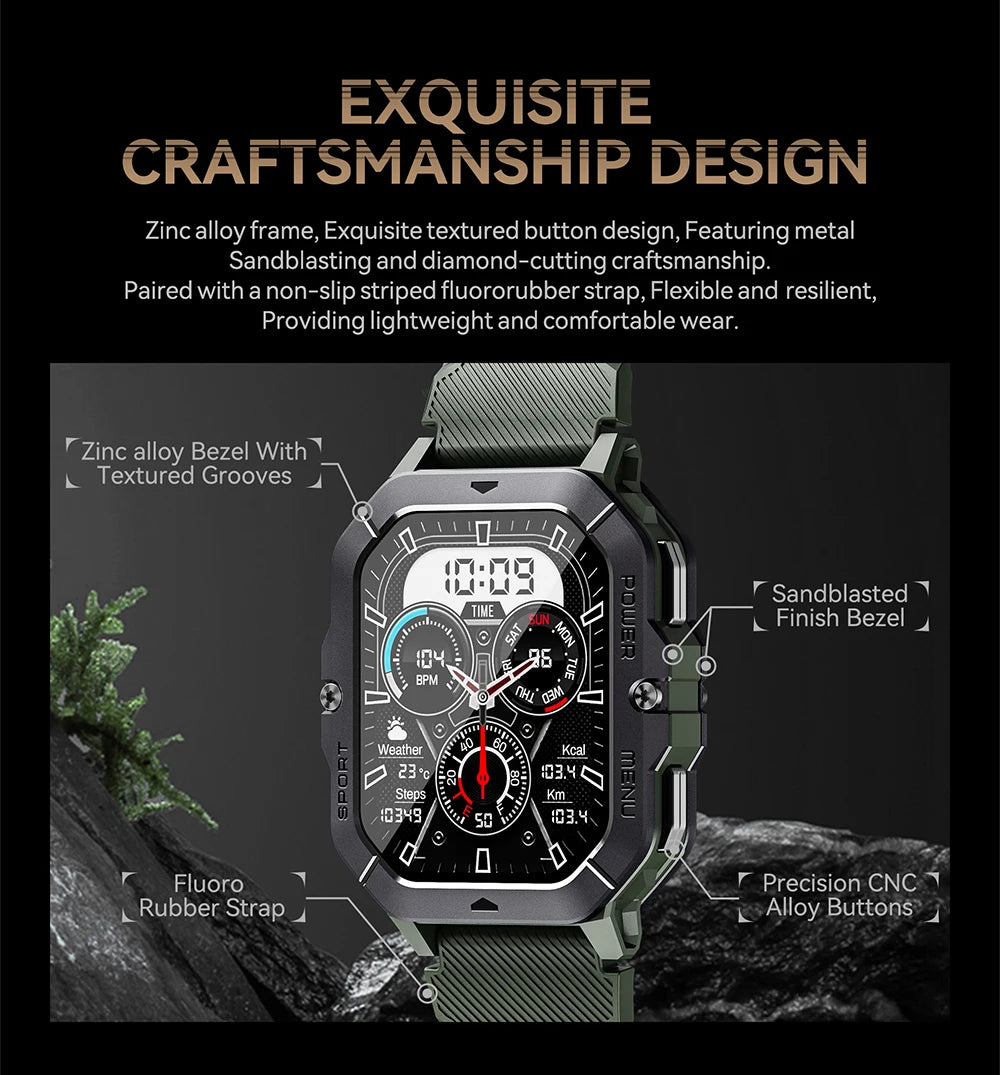 CUBOT C28 Waterproof Smart Watch Men 2.02 Inch Fitness Tracker Sport Wrist Smartwatch For Android IOS Bluetooth Call