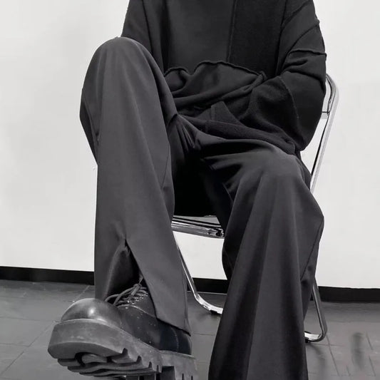 Suit Pants Men Plus Size Social Mens Dress Pants Korean Loose Straight Casual Pants