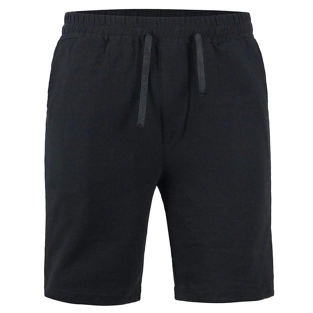 KB New Men's Cotton Linen Shorts Pants Male Summer Breathable Solid Color Linen Trousers Fitness Streetwear S-3XL