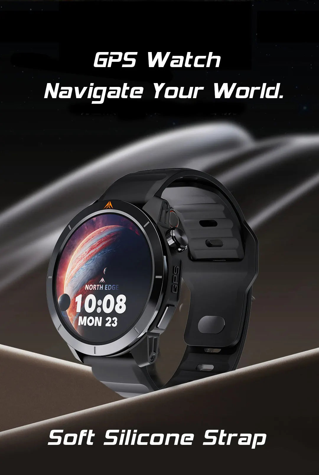 NORTH EDGE X-TREK 2 GPS Sports Smart Watch 1.43'' Amoled Screen 3ATM Waterproof AOD Smart Watch Bluetooth Call Altitude Compass
