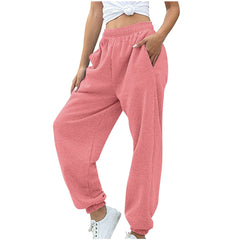 Pink Women'S Sweatpants Winter Warm Joggers Pants Workout High Waisted Wide