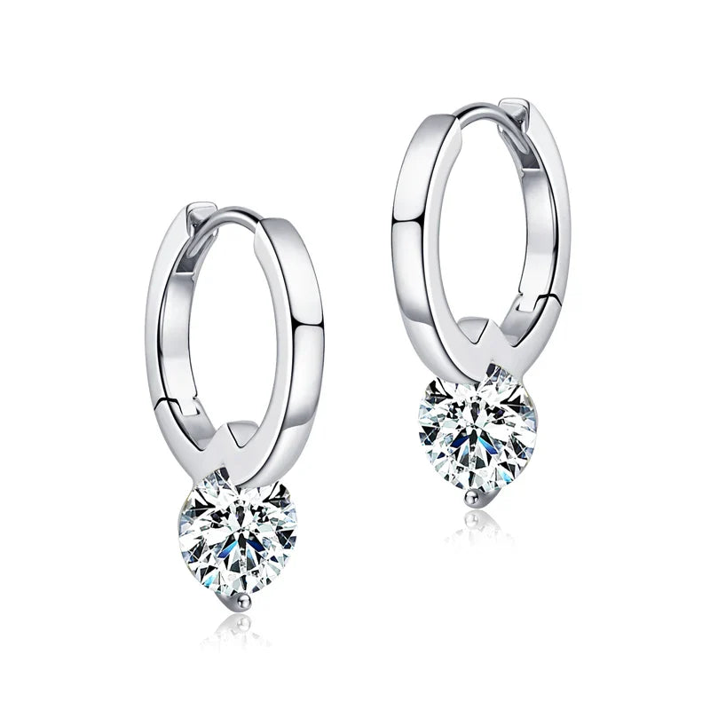 Solitaire 1ct D Moissanite Earrings for Women 2023 Diamond Sterling Silver Hoop Earrings 925 Drop Earrings Girls 14k Gold Plated