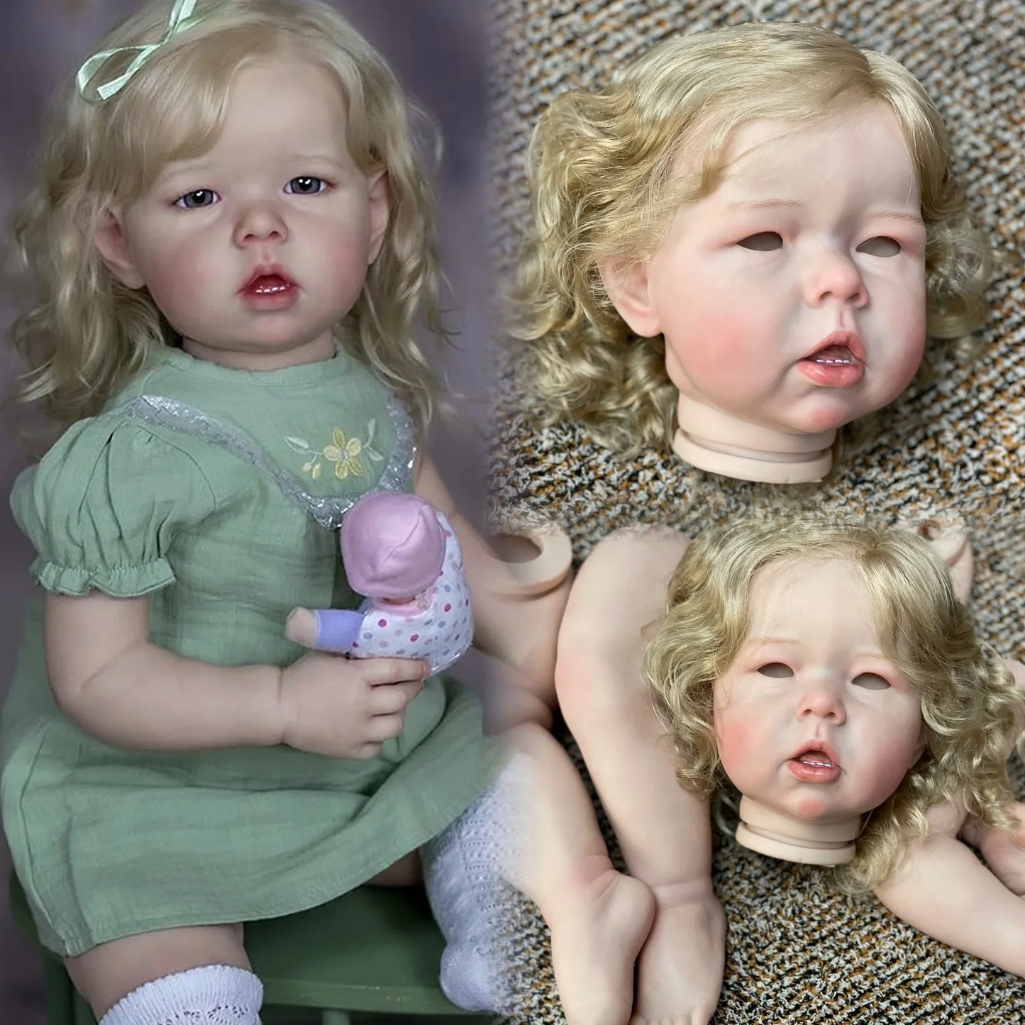 50CM/70CM Liam Bebe Reborn Doll Kits Handmade Painted/Unpainted Realistic Cute Newborn Doll Parts With Teeth Kit Bebé Reborn