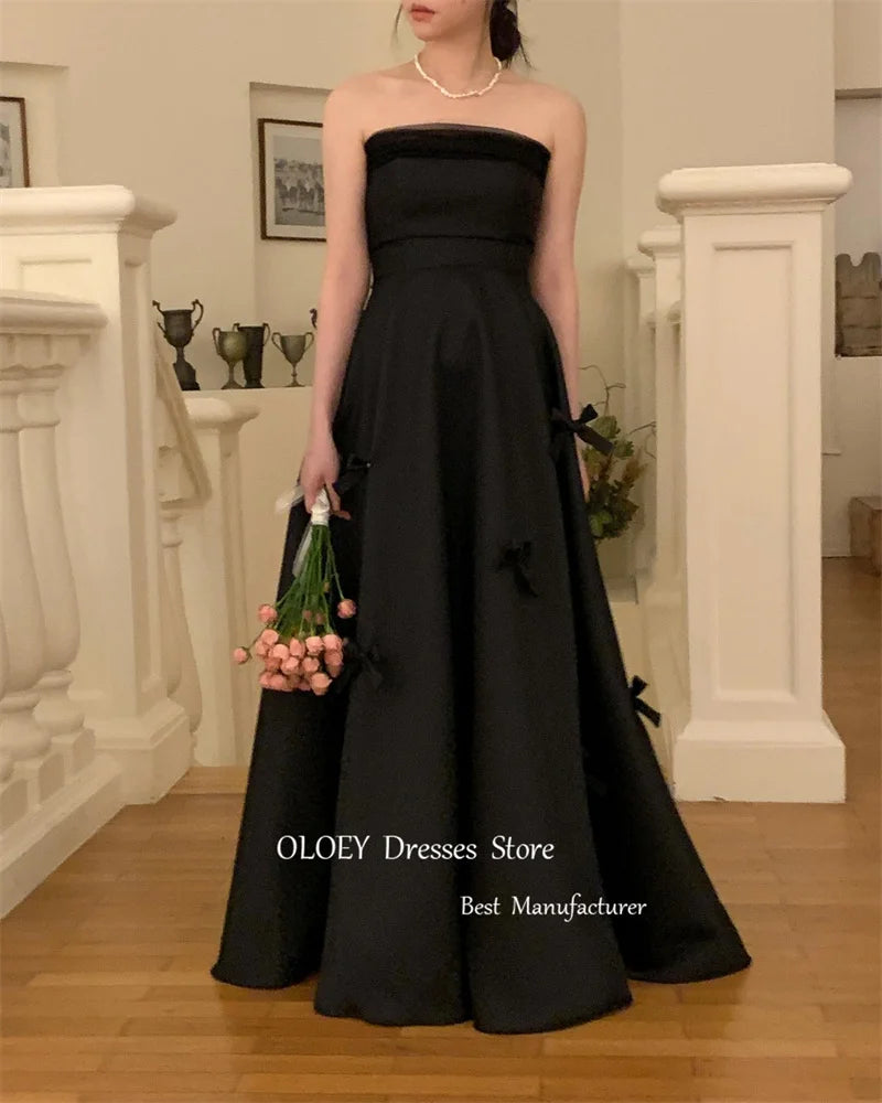 Evening wear Dresses: Black A Line Korea Wedding Photoshoot Dresses