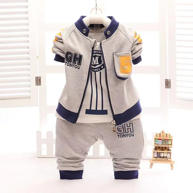 Baby Clothes Set Spring Autumn Winter Children Clothing Warm Suits Kids Baby Boys Jacket+pant 3PCS Child Training Boy Clothes