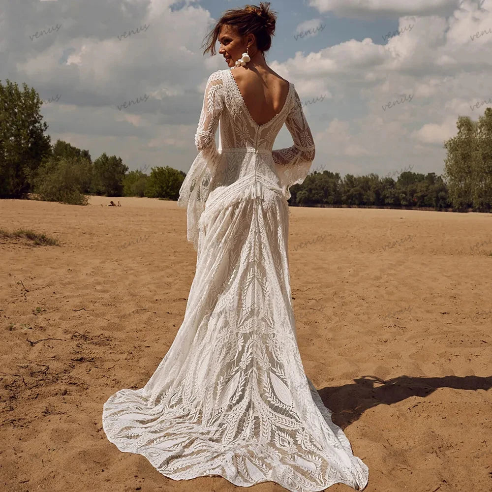 White Bridesmaid Dresses: Wedding Dresses For Women V-Neck Backless Bridal Gowns