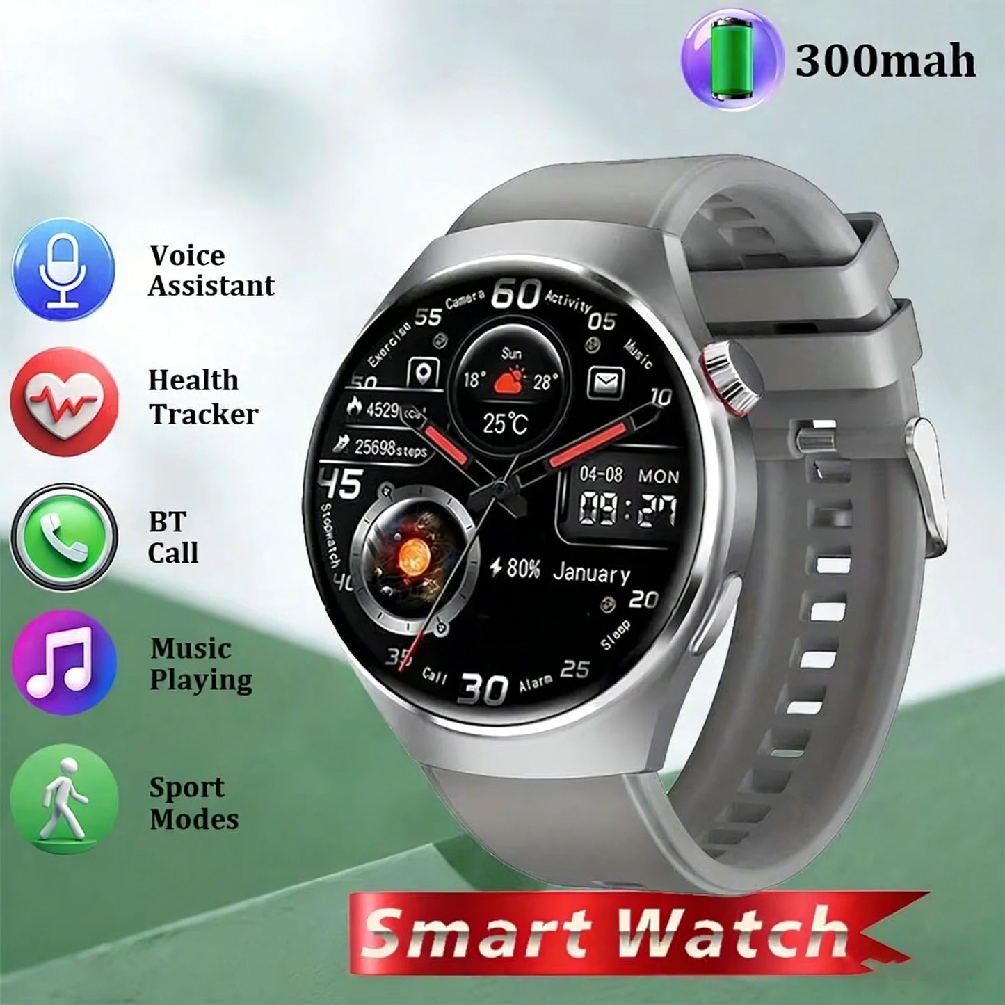 Watches pro 2026 New Men's Smartwatch High-Definition Screen Health Tracker Bluetooth Call Voice Assistant Sports Smartwatches
