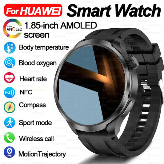 NEW GPS Outdoor fitness NFC Smart Watch Men 1.85 Inch AMOLED Screen  Bluetooth Call IP67 Waterproof Man Smart Watches Man 2025