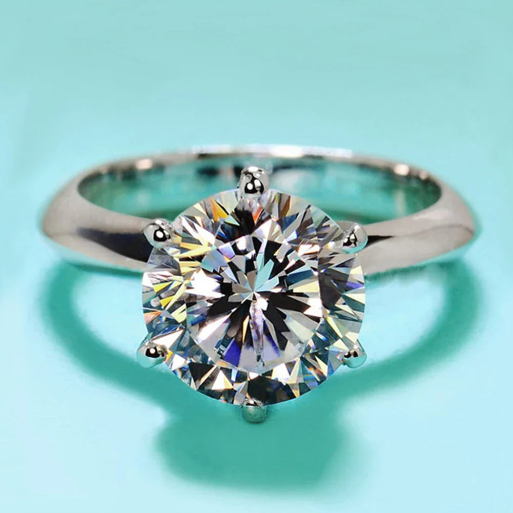 OXTAO 0.5/1/2/3 Carat  Moissanite Solitaire Rings Certified for Women 925 Silver Sparkling Lab Diamond Engagement Rings Jewelry