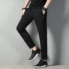 men's casual pants slim fit thin Korean version ice silk pants Jinlun sports pants