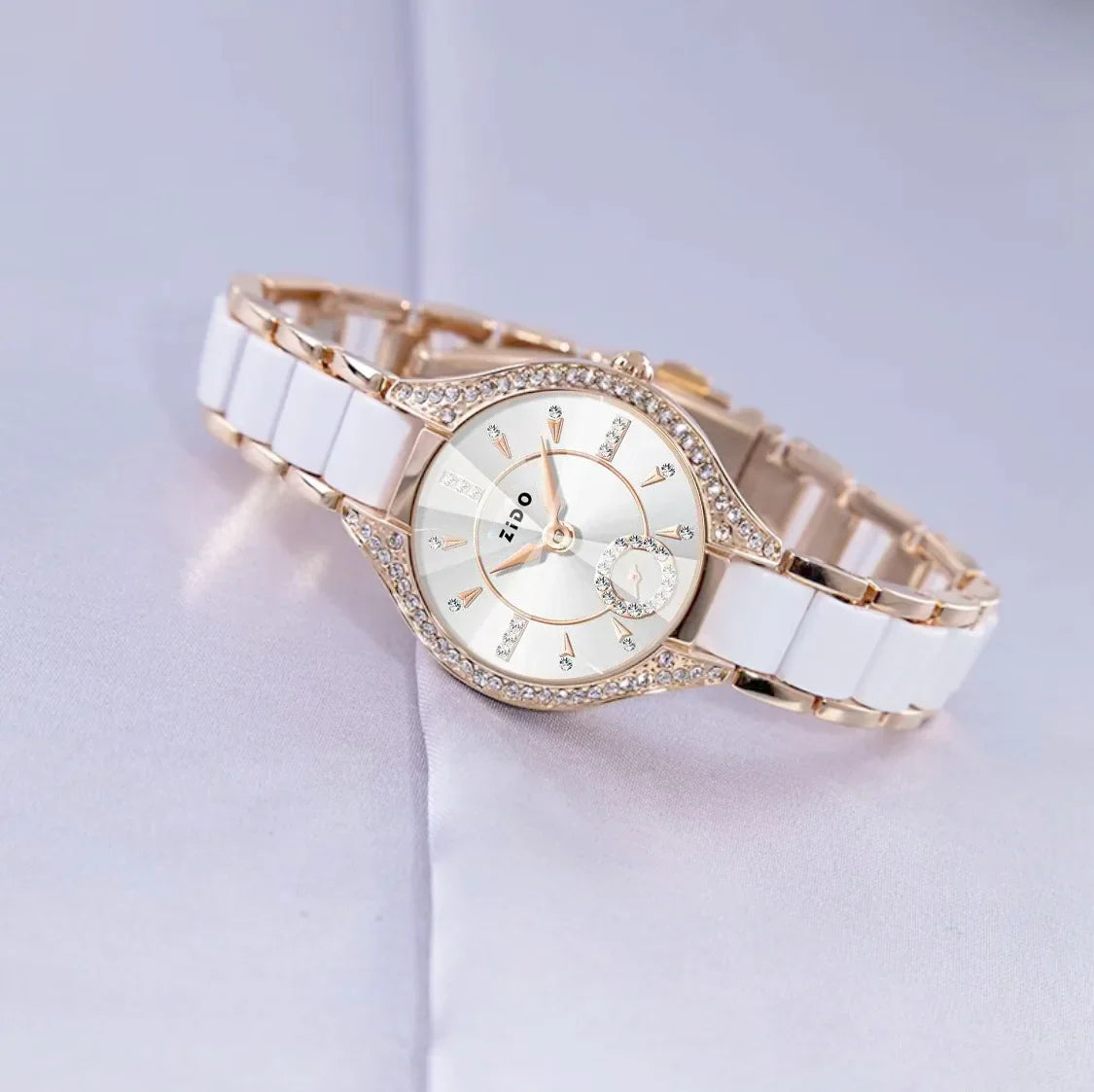 Watch For Women Brand Retro Light Luxury Waterproof Diamond inlaid high quality Stainless Steel Female Fashion Clock Watchees