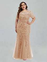 Women Plus Size Long Dresses New Summer Formal Luxury Lace Sequin