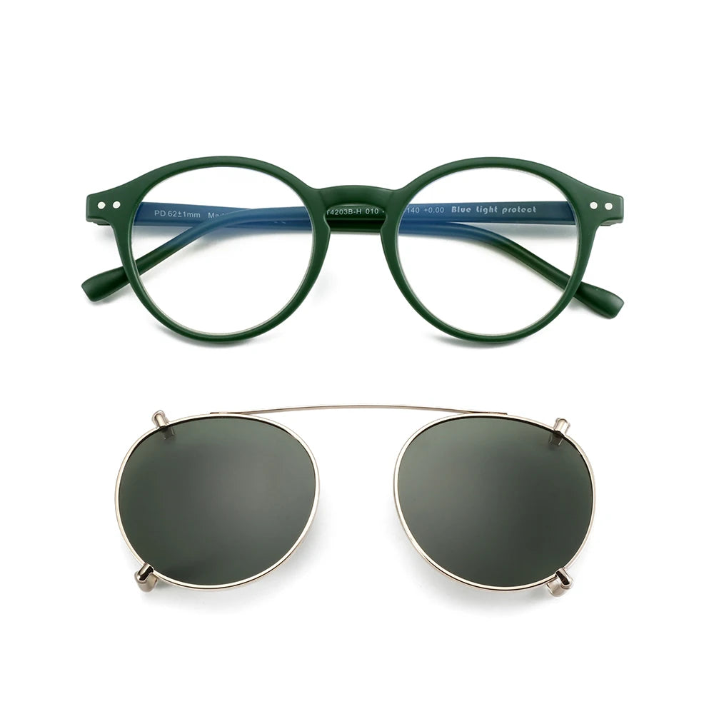 Steampunk Style Glasses (Anti Blue Light Blocking Eyewear) + Clip Lenses