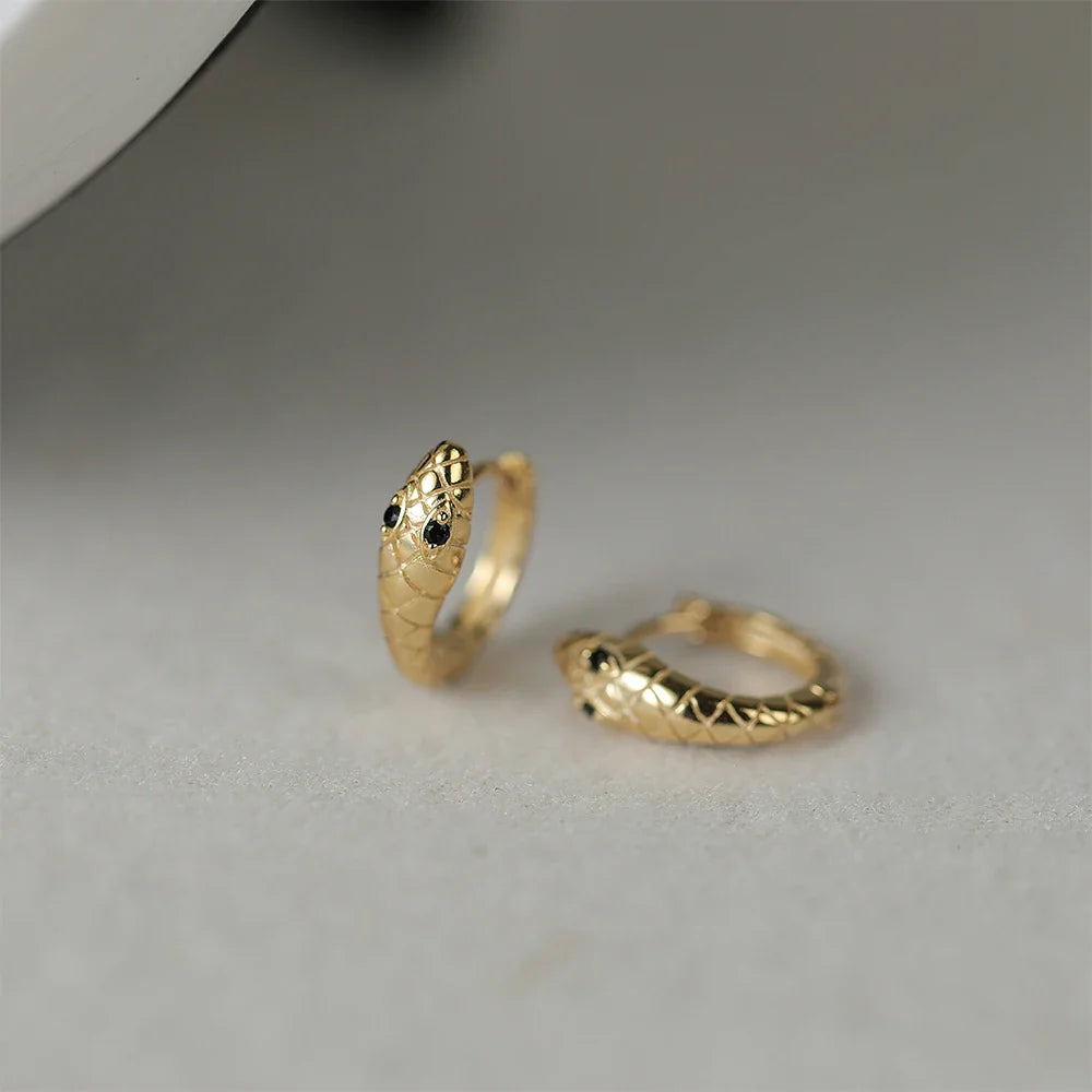 ROXI 925 Sterling Silver Ear Buckle Snake Twisted Round Circle Microinlaid Zirconia Hoop Earrings For Women Pendientes Aro Rojos