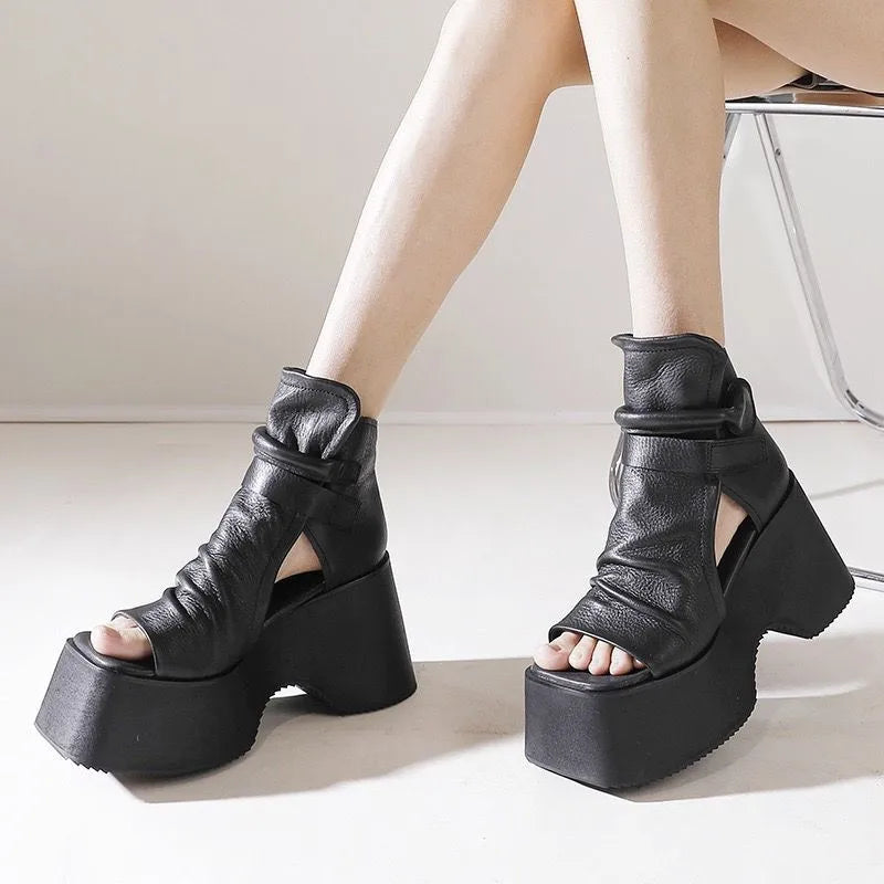 Ladies Shoes on Sale 2023 New Open Toe Women's Sandals Summer Platform Casual Sandalias Woman High Top Solid Shoe Female Zapatos