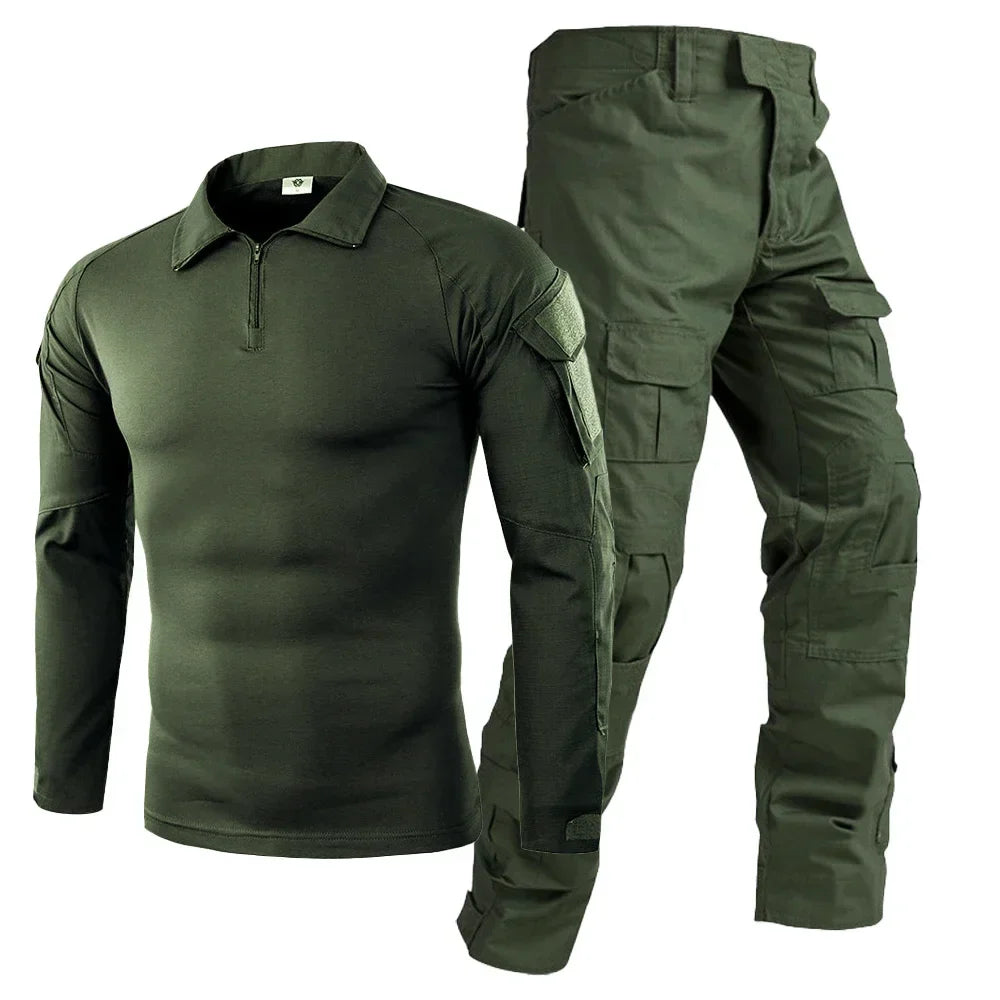 Camo Tactical Uniform Airsoft Ripstop Suit Multi Pocket Suits Hunting Pants Men Trainning Shirts Airsoft Paintball Clothes Sets