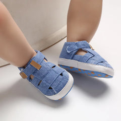 Boys And Girls Baby Shoes Fashion Canvas Soft Soles First Walking Shoes