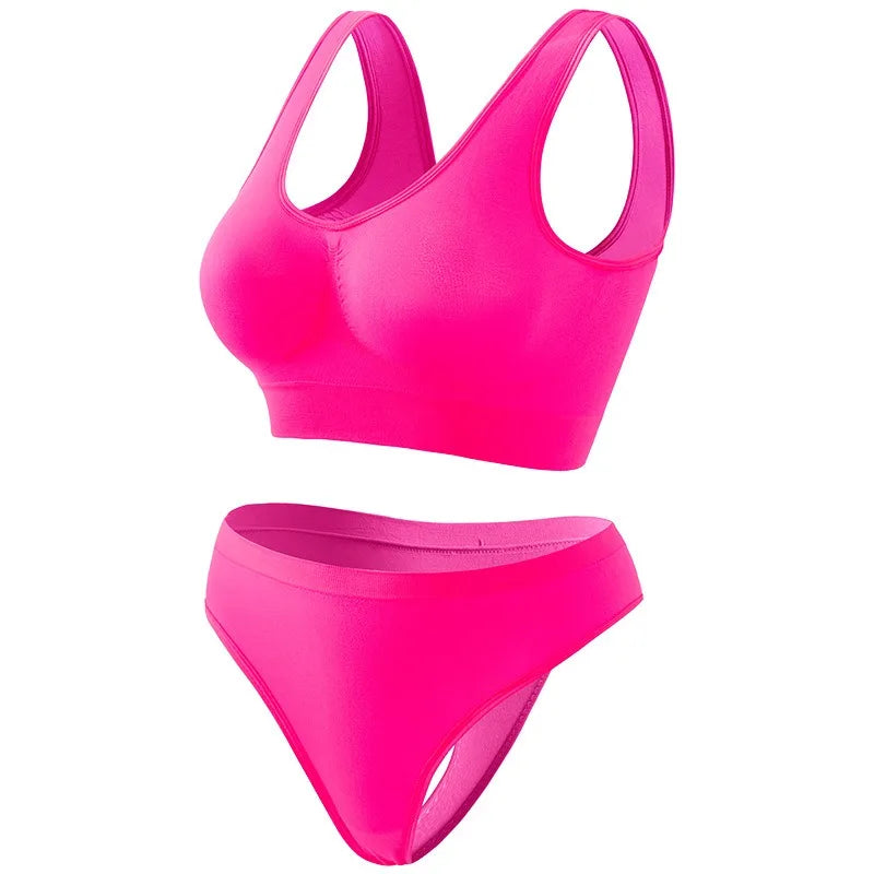 Seamless Bra Set Women Wireless Underwear Female Tanks Bra Low Rise