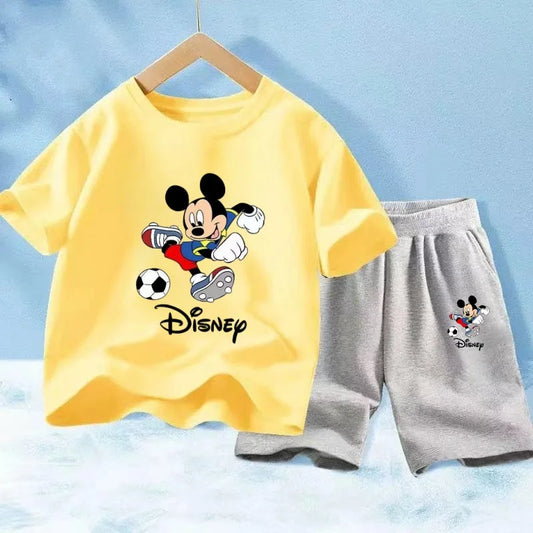 Summer Baby Girl Boy Clothes Set Children Daisy Cartoon Mickey Printing T-shirt and Short 2Pcs Suit Kid Shorts Sleeve Tracksuit