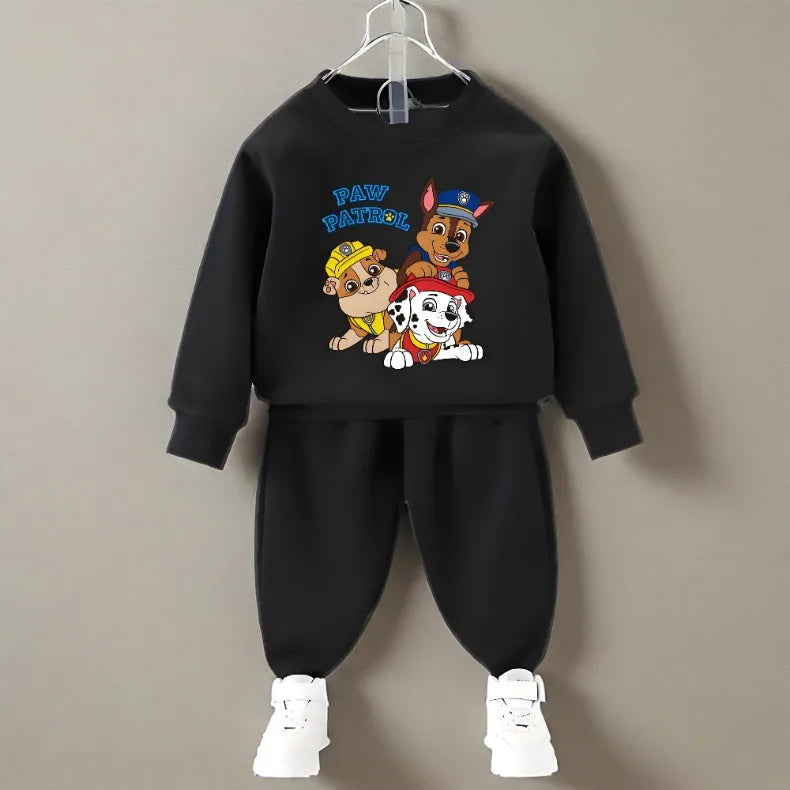 PAW Patrol Spring Fall Boys O Neck Pullover and Sweatpant Two Piece Set Children's Casual Hoodies Sets Kids Sport Clothes Suit