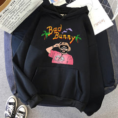 Bad Bunny Beach Vacation Print Women Clothing Fashion Oversize Hoodies Creativity