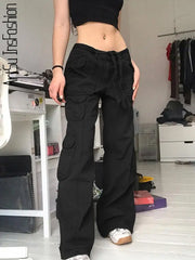 Straight Leg Jeans Woman High Waist Baggy Jeans Y2K Clothes Streetwear Bottoms Cargo