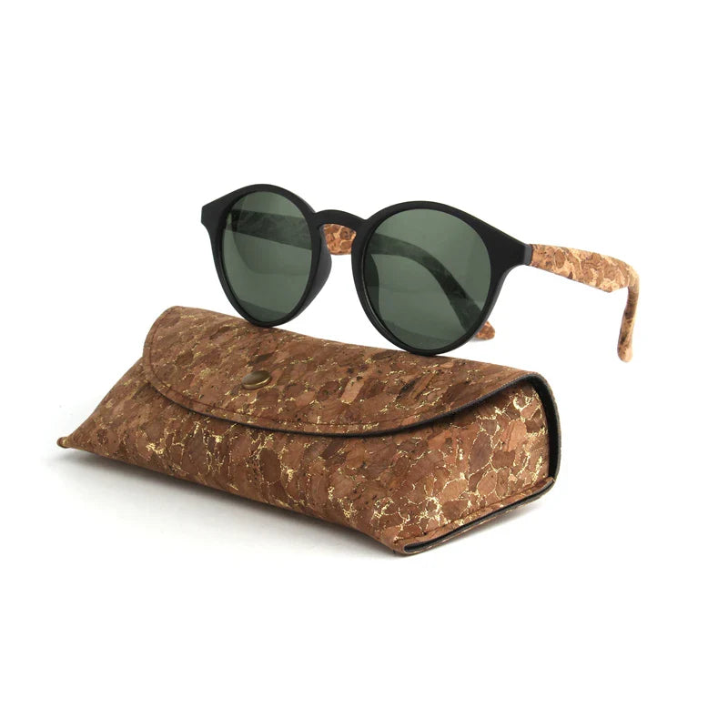 Kenbo High Quality Round Wood Bamboo Grain Polarized Sunglasses With Case Fashion Women Man Shades Wooden Sunglasses