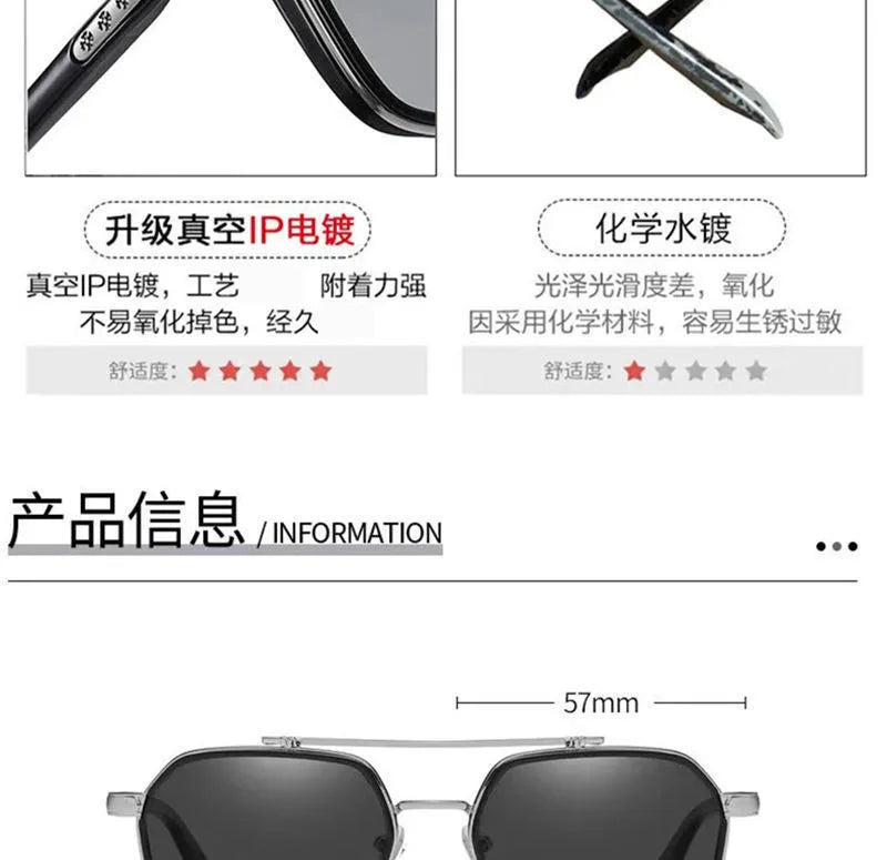 Intelligent Photochromic Sunglasses for Men Professional Day Night Driver Sunglasses UV400 Retro Luxury Design Glasses vintage