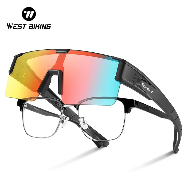 Sunglass Photochromic Cycling Glasses Men Women Fit Over Myopia Glasses